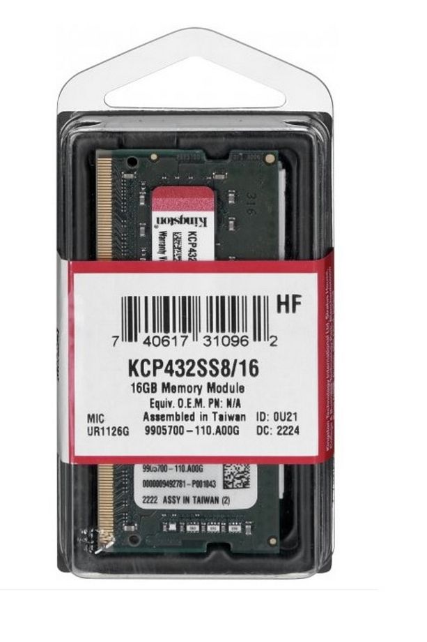 Kcp432ss8/16 16gb (TEK PARÇA) Ddr4 3200mhz Notebook Bellek - 1