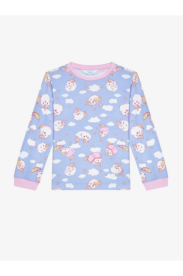 Kız Çocuk Unicorn Termal Çok Renkli Pijama Takımı - 2