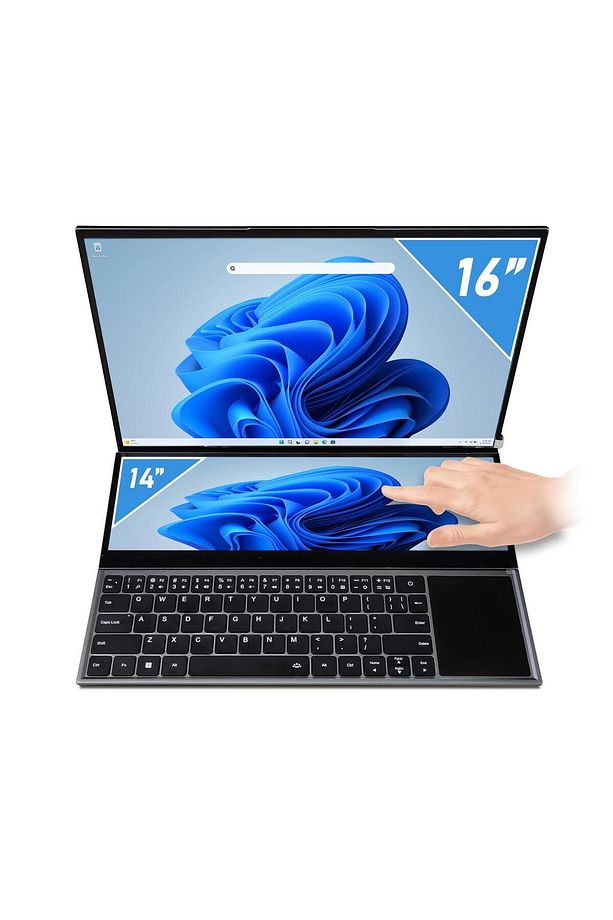Diamond Duo DS1630 i7-10850H 16GB 512GB SSD O/B UHD 16" IPS + 14" IPS Dokunmatik DOS Notebook - 1