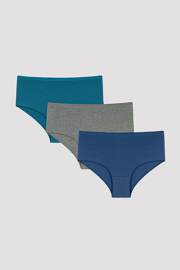 Deep Ocean Yüksek Bel 3lü Çok Renkli Slip Külot - 1