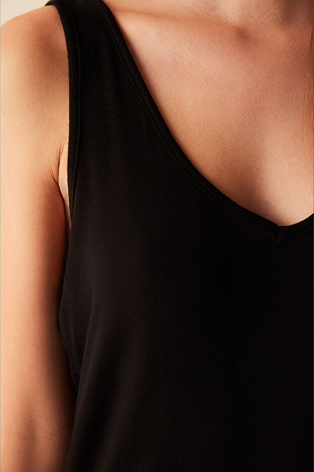 Yünlü Siyah Atlet - 3