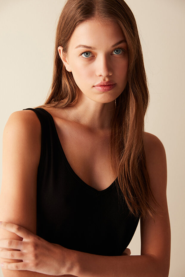 Yünlü Siyah Atlet - 2