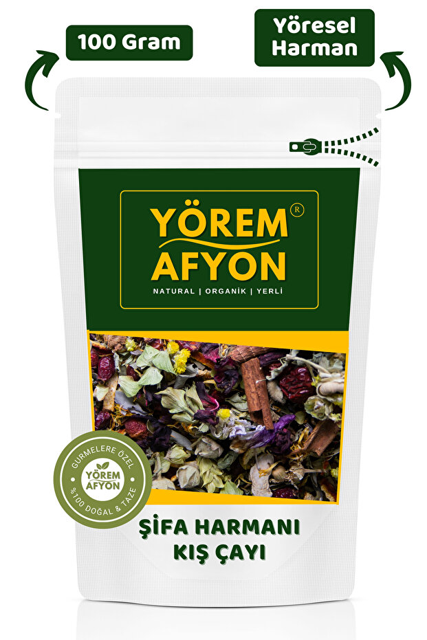 Yörem Afyon Winter Tea with the Strongest Herbal Blend for Local Harvest, Natural Healing, and Wellness | 100 Grams.