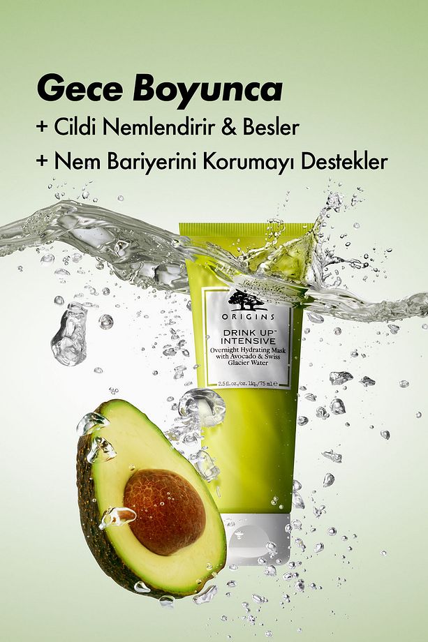 Drink Up Avokado ve İsviçre Buzulu Suyu İçerikli Yoğun Gece Maskesi 75ml - 4