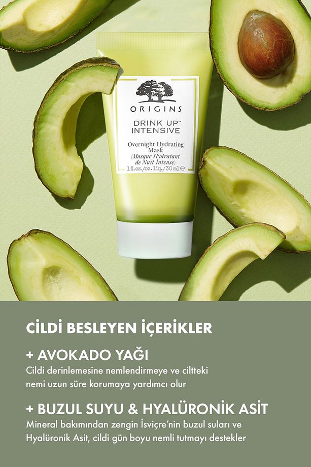 Drink Up Avokado ve İsviçre Buzulu Suyu İçerikli Yoğun Gece Maskesi 30ml - 2