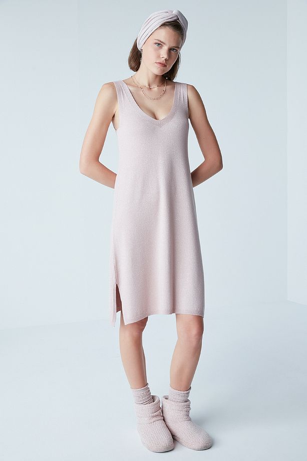 Gül Kurusu Dazzling Knitted Elbise - 2