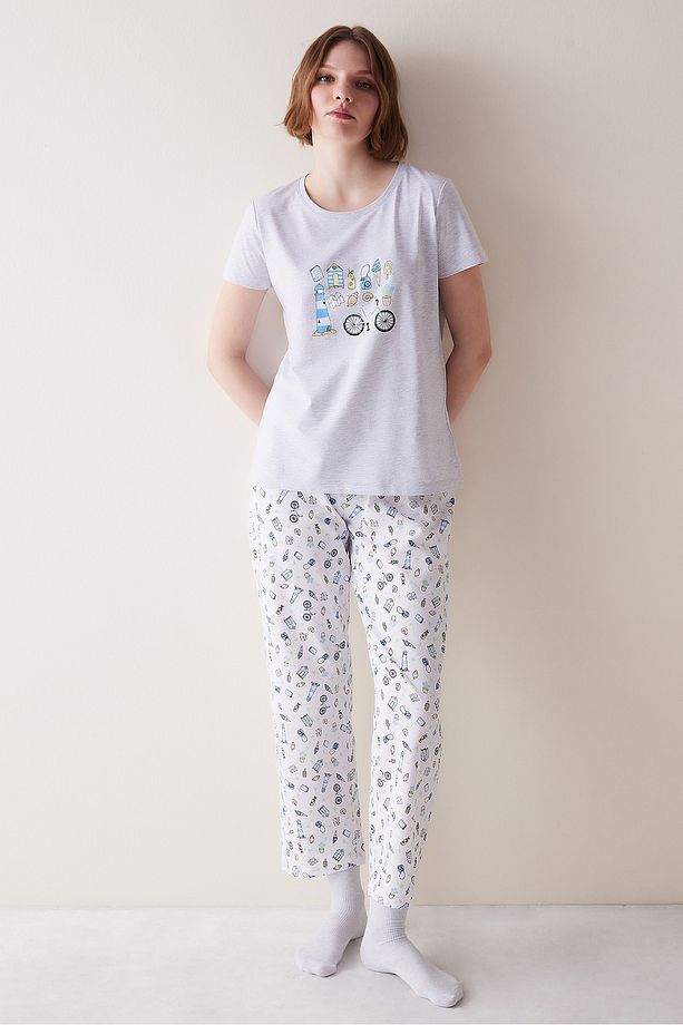 Spring Days Gri Pantolon Pijama Takımı - 2
