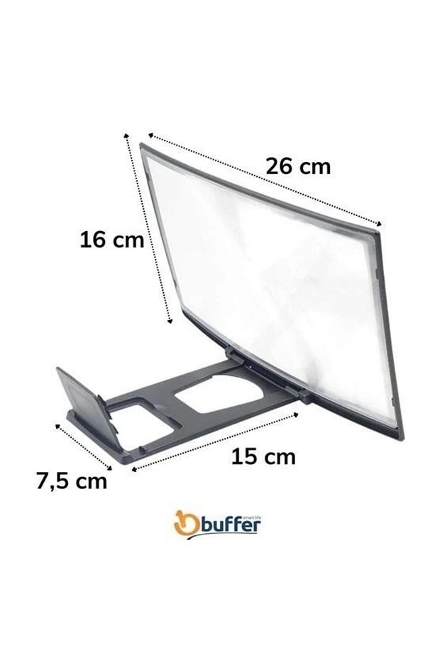 Curved Model Katlanabilir 3d Ekran Büyütücü Amplifikatör Projektör Standı Tüm Akıllı Telefon - 5