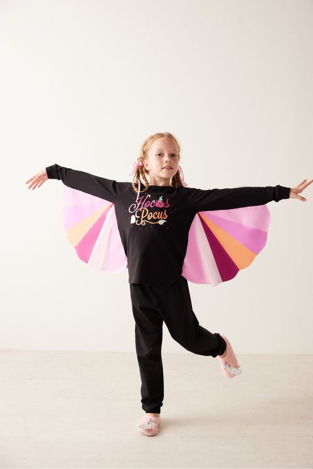 Black Girl's Hocus Pocus Printed Pajama Set