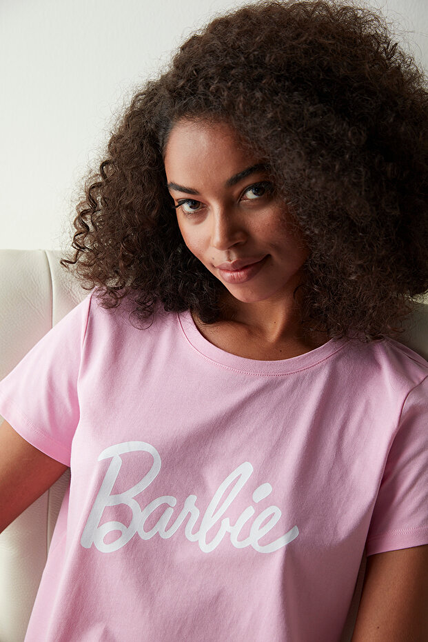 Barbie Baskılı Şortlu Pijama Takımı - 3