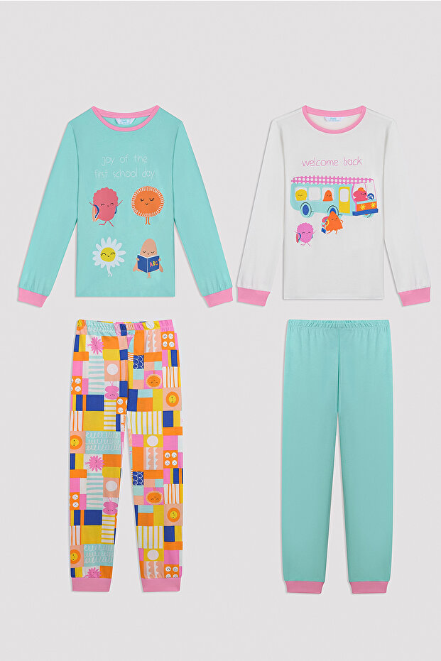 Kız Çocuk School Bus 2'li Pijama Takımı - 6
