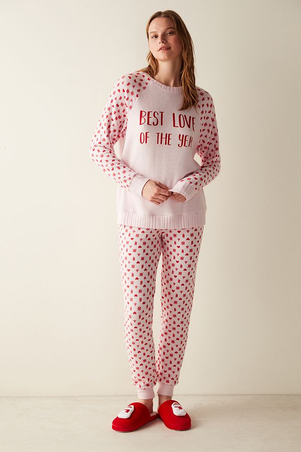 Best Year Uzun Kollu Soft Pembe Pijama Takımı - 2