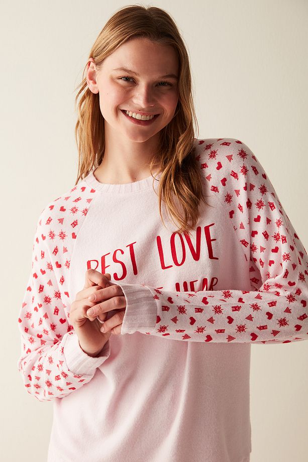 Best Year Uzun Kollu Soft Pembe Pijama Takımı - 5