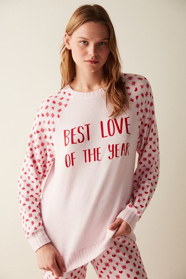 Best Year Uzun Kollu Soft Pembe Pijama Takımı - 3