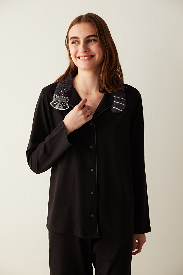 Μαύρο Σετ Πιτζάμες Παντελόνι Ringtail - 4