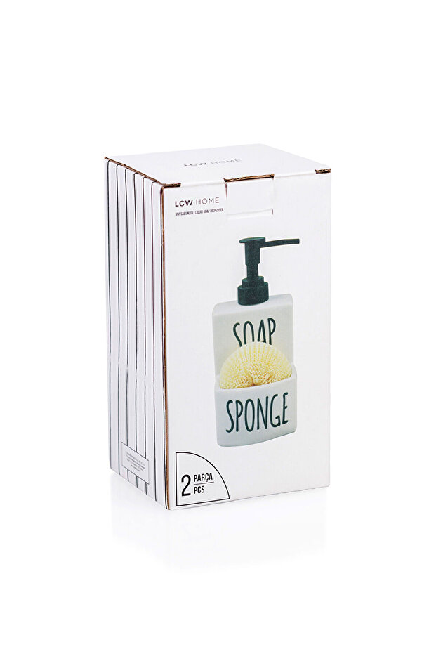 LCW HOME Ekru Seramik Sıvı Sabunluk ve Sünger Seti - 4