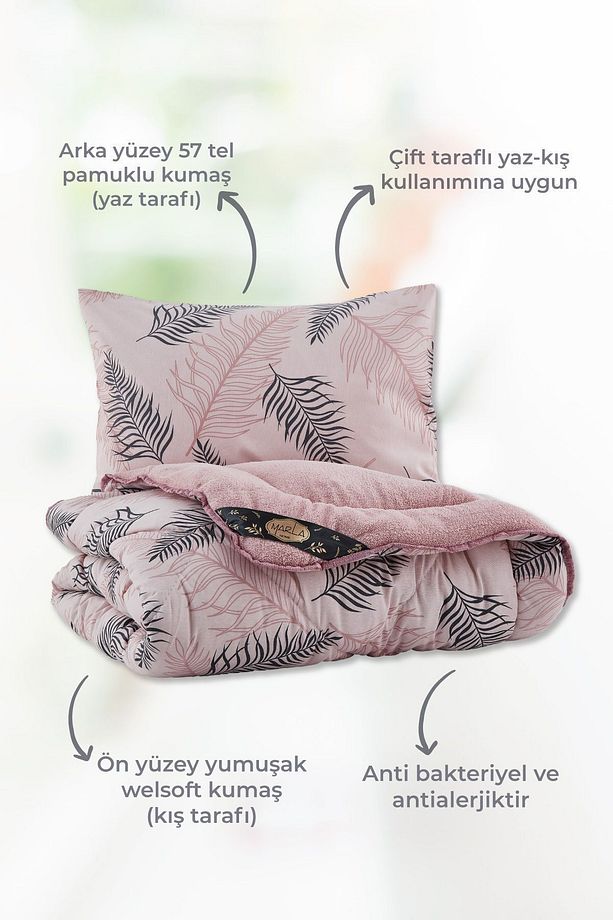 Palm Baklava Desen Çift Kişilik Uyku Seti - 3