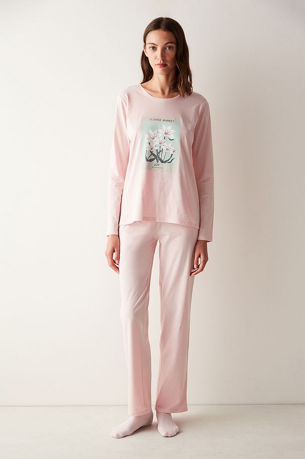 Base Joy Pantolon Pembe Pijama Takımı - 1