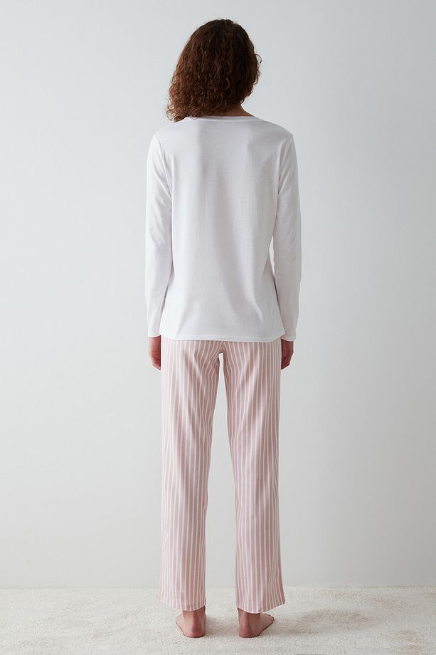 Lazycorn Baskılı Pembe Pijama Takımı - 6