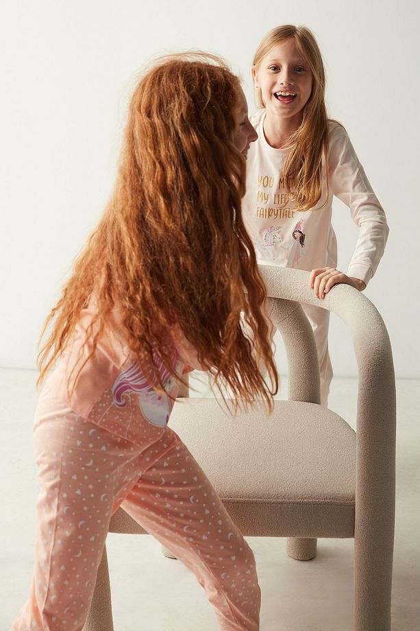 Kız Çocuk Sparkle Uzun Kollu 2'li Pijama Takımı - 2
