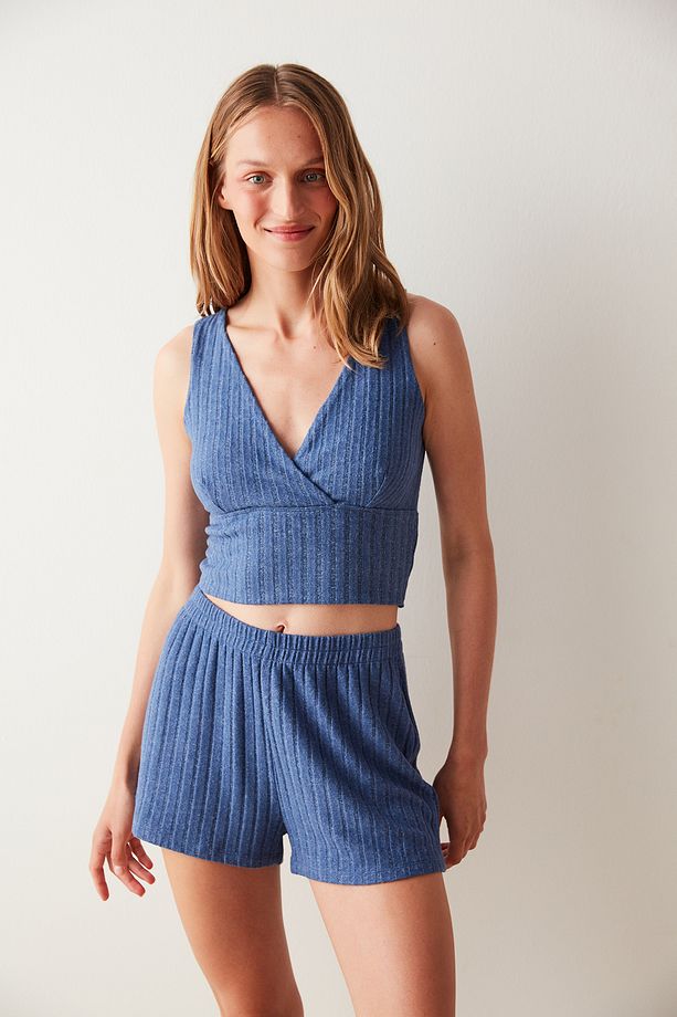 İndigo Şort Termal Pijama Altı - 2