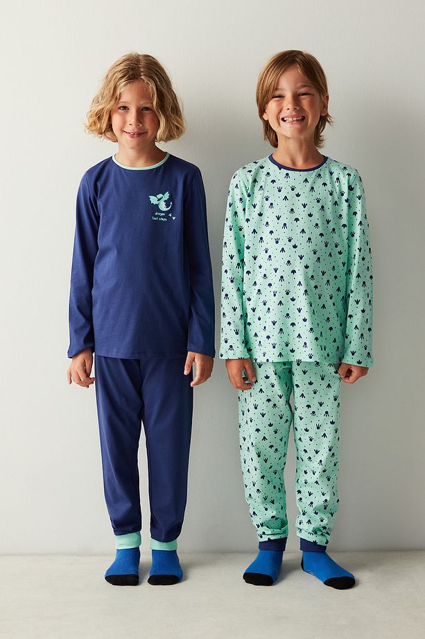 Erkek Çocuk Step CK Uzun Kollu 2'li Pijama Takımı - 4