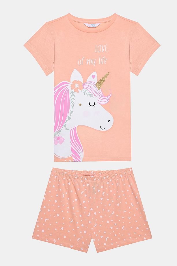 Kız Çocuk Sparkle 2li Çok Renkli Pijama Takımı - 2