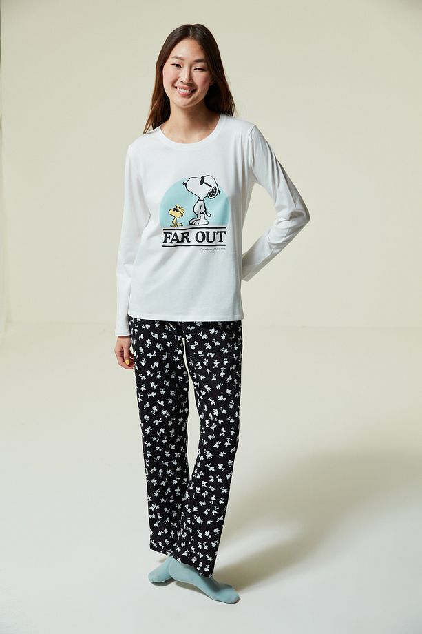 Çok Renkli Lic Snoopy Far Out Pijama Takımı - 2