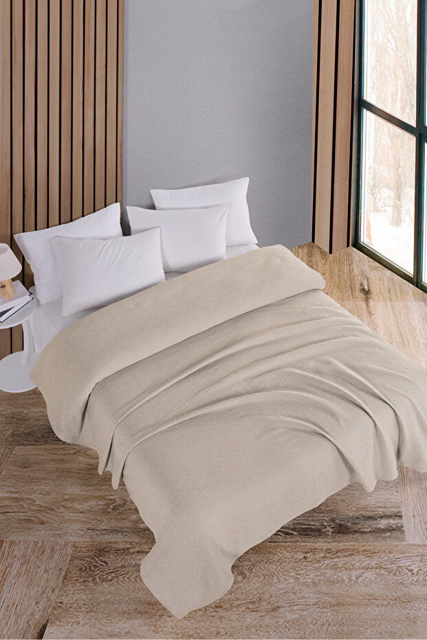 Cotton Akel Ecru Multi-Purpose Bedspread Double - 200X230 cm