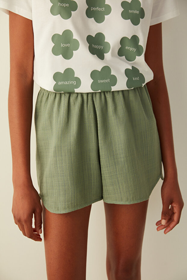 Green Shorts Pajama Bottoms
