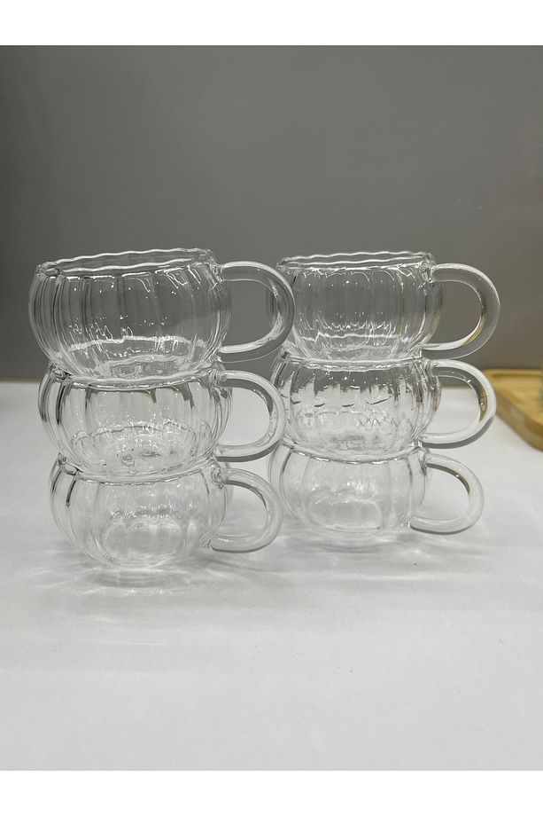 2 Adet Mini Isıya Dayanıklı Cam Kahve Bardağı Kupa 100 ML - 3