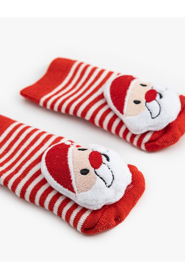 Yılbaşı Temalı Noel Baba Aplikeli Çorap - 1