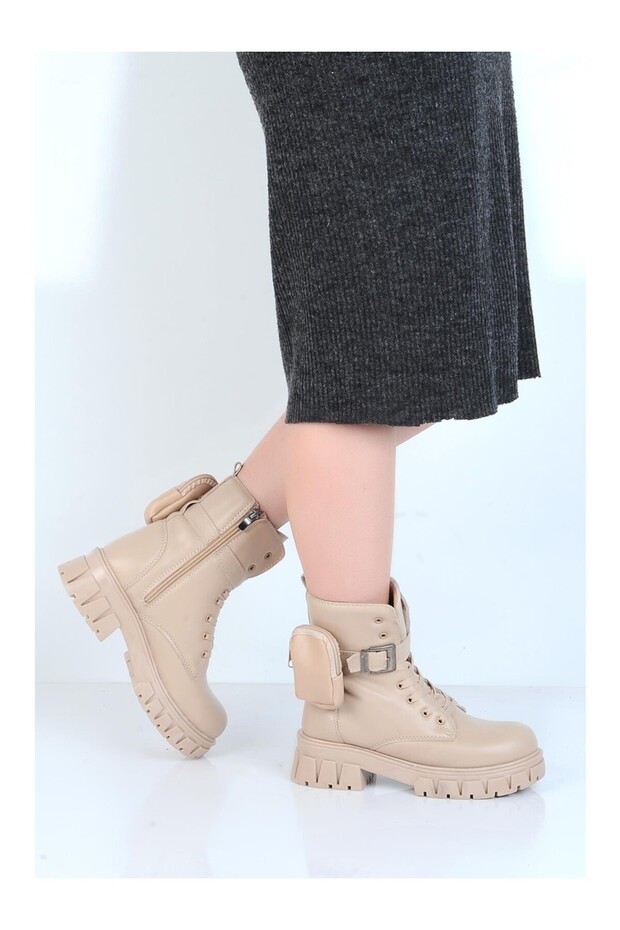 Twingo 7640 Nut Beige Fur Women's Flat Water and Cold Resistant Boots