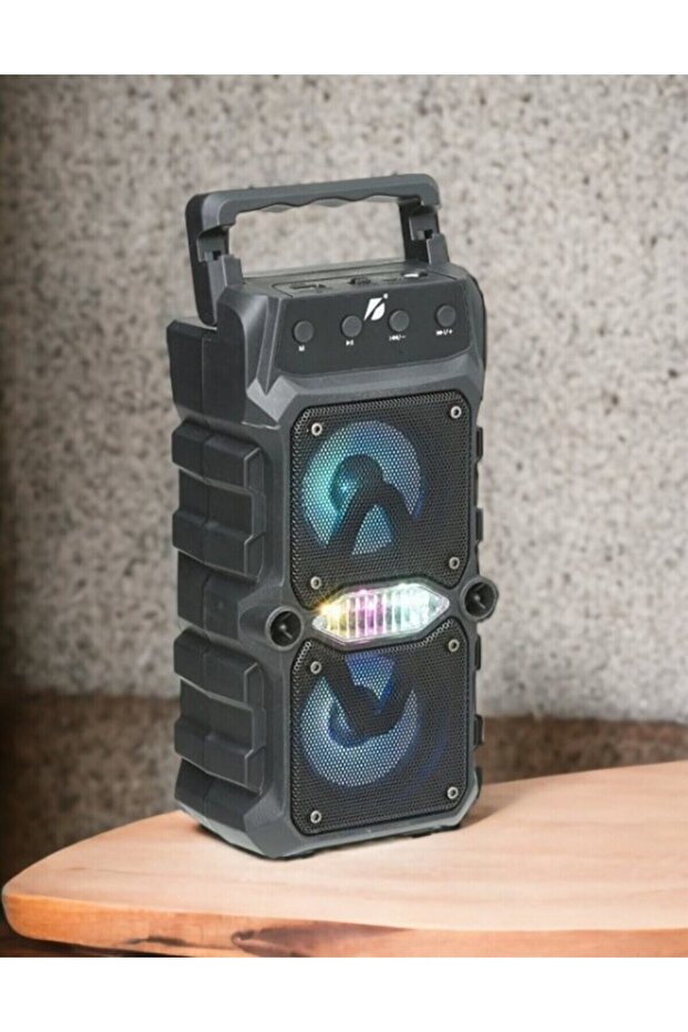 Bluetooth Hoparlör Parti Hoparlörü Işıklı Kablosuz Speaker Ledli Ses Bombası Radyo Usb Sd Girişli - 2