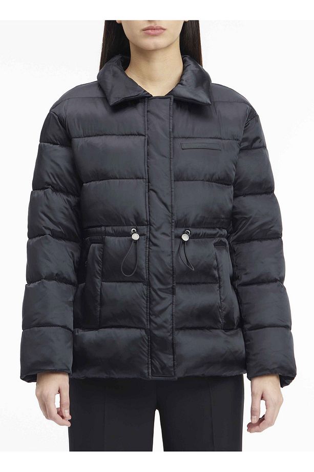 Siyah Kadın Mont MW PADDED SATIN DRAWSTRINGJACKET - 1