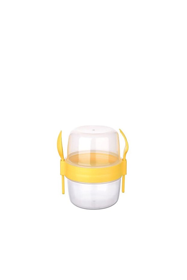 Double Chamber - Portable Muesli with Fork and Spoon - Snack Container 500 ML - 4