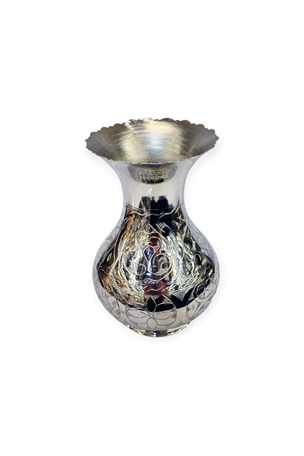 Oyma İşlemeli Bakır Vazo - 2