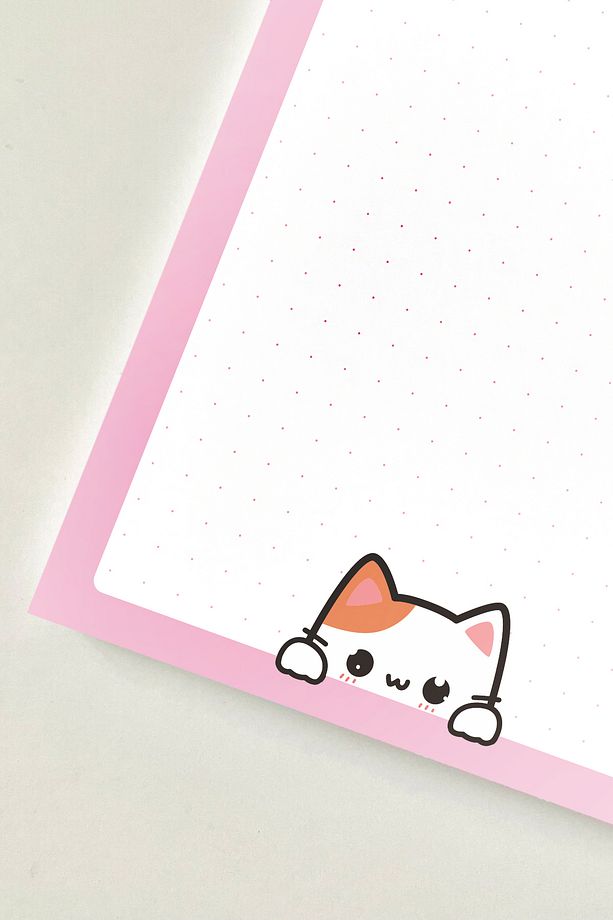 Sevimli Kedi Figürlü Bloknot Defter Seti 50 Yaprak Notepad - 6