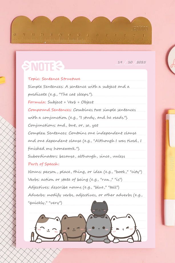 Sevimli Kedi Figürlü Bloknot Defter Seti 50 Yaprak Notepad - 4