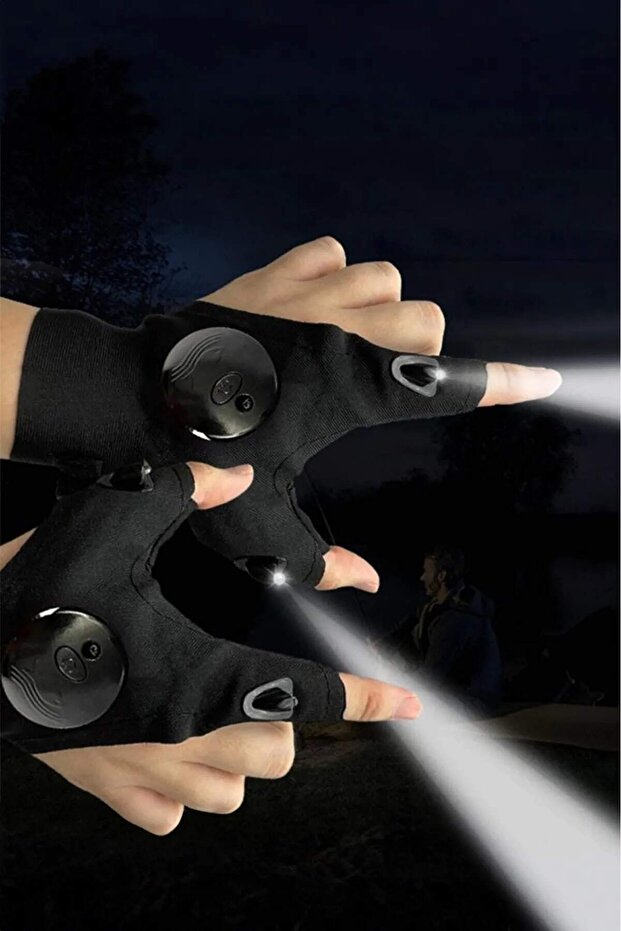 Led Işıklı Çalışma Eldiveni Sağ Sol Çift - 4