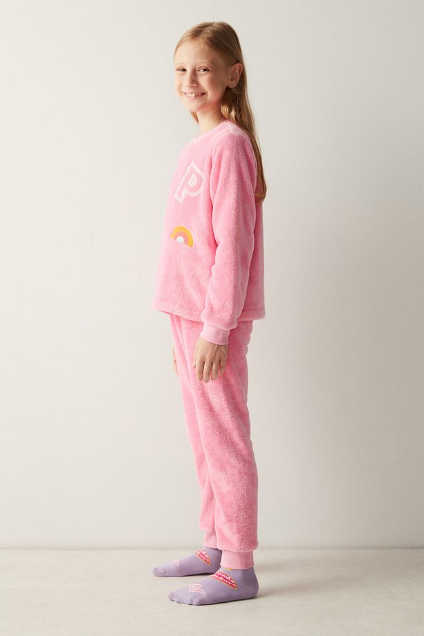 Kız Çocuk Patch ES Uzun Kollu Pijama Takımı - 3