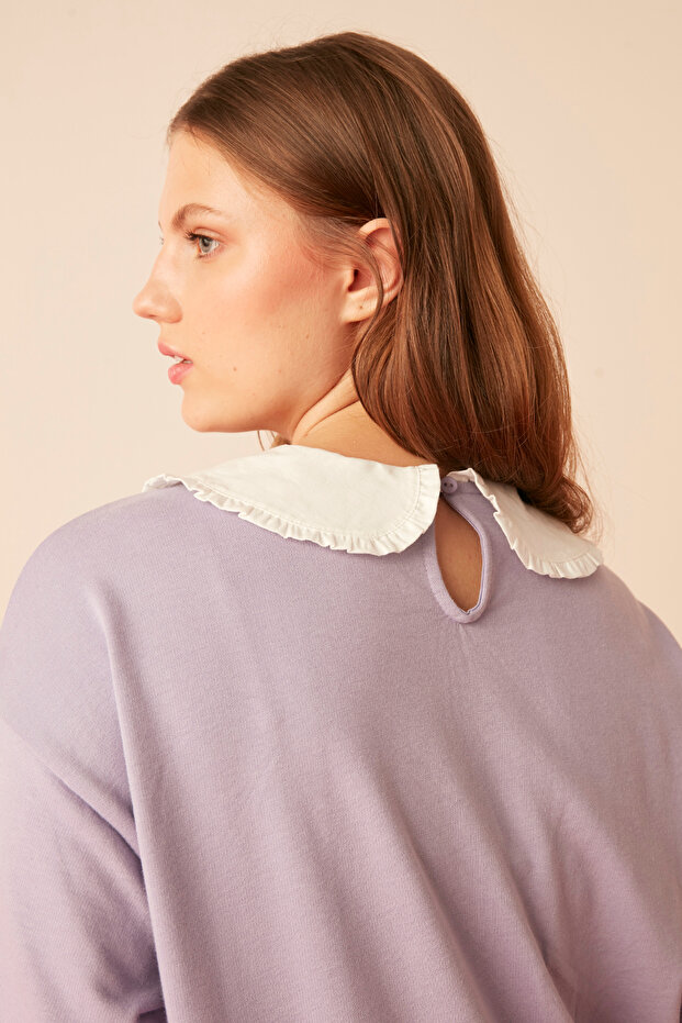 Lilac Collar Sweatshirt - 6
