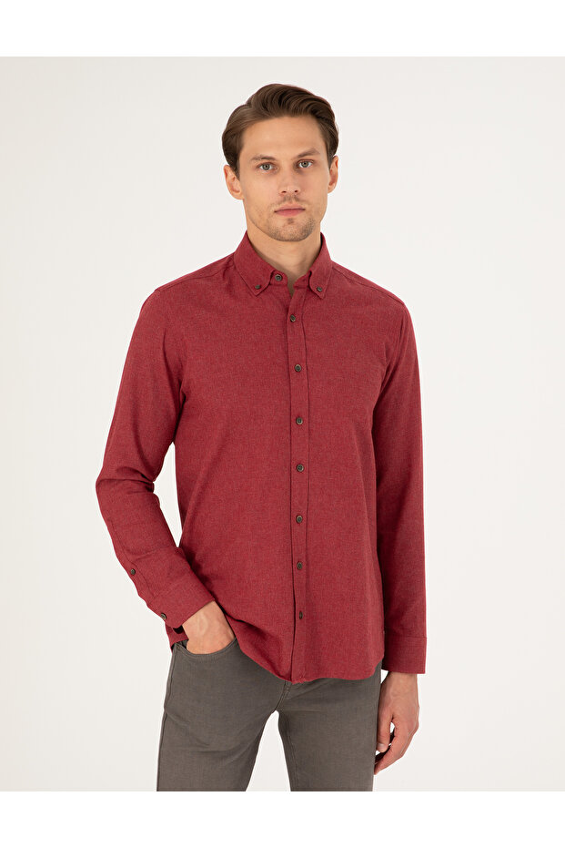 Vişne Regular Fit Long Sleeve Shirt 50292106-Vr223