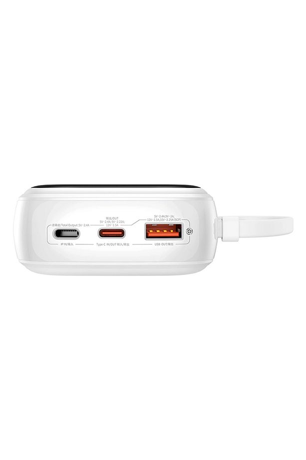Qpow Pro Plus 20.000mah 22.5w Dijital Ekran Powerbank Hızlı Şarj Type-c Kablolu Iphone 15/1 - 2