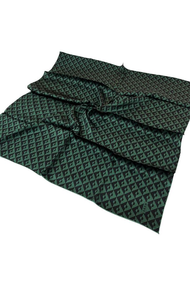 İpek Eşarp - 8912713-951 Zümrüt Siyah Twill - 1
