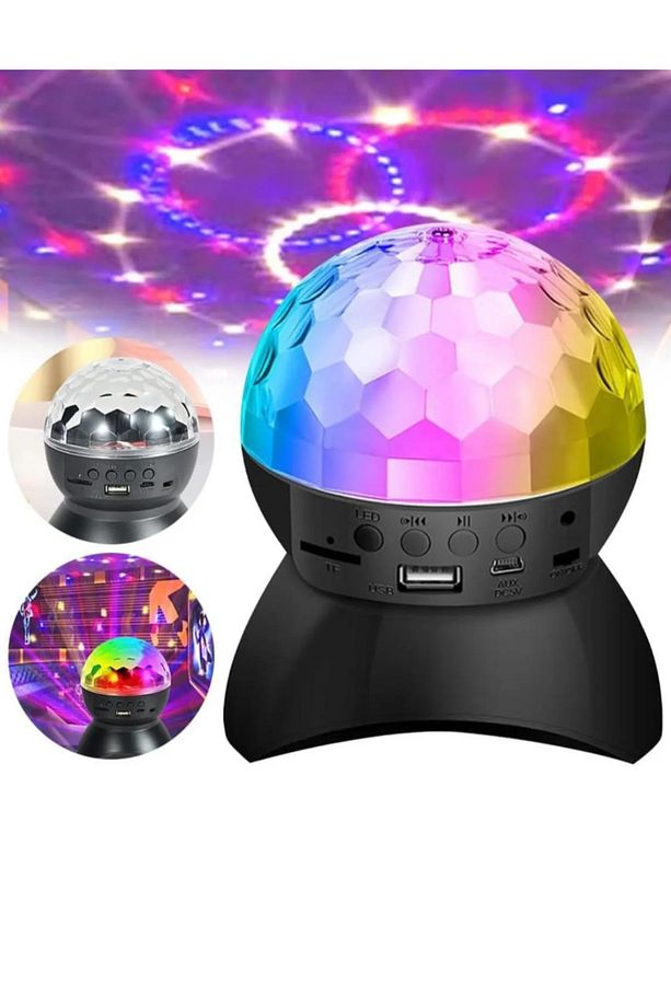 360 Derece Dönebilen Disko Topu Bluetooth Hoparlör Parti Led Lambası  USB-SD KART - AUX Girişli L740 - 1