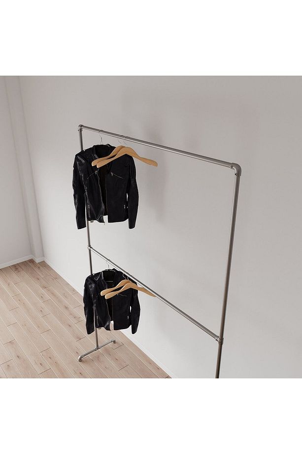 Endüstriyel Elbise Askılığı - Açık Gardrop Metal Elbise Teşhir Askısı -  Butik Teşhir Rafı-33 - 3