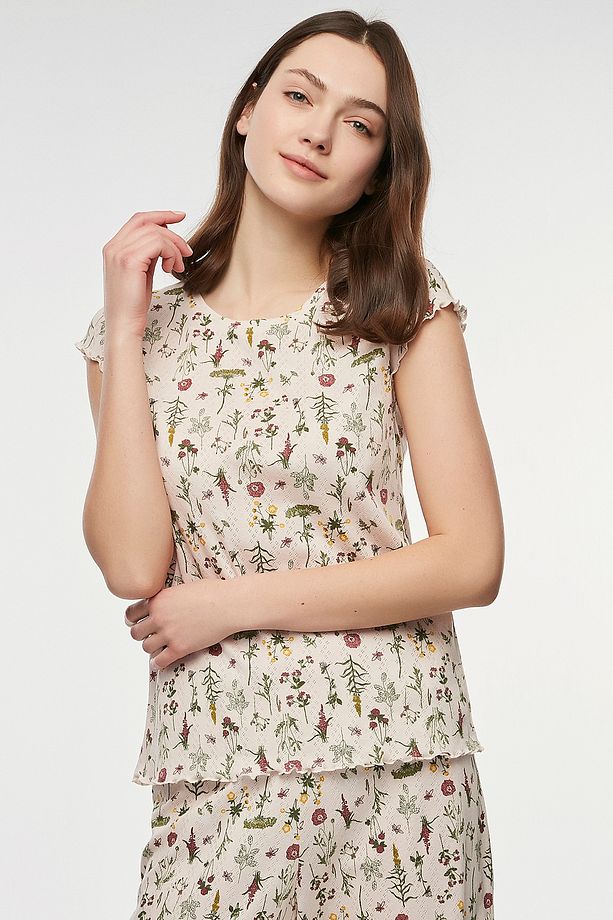 Wild Bloom Pointel Pijama Takımı - 4