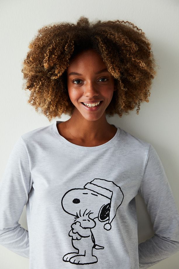 Açık Gri Melanj Base Lic Cozy And Cuddly Pijama Takımı - 3