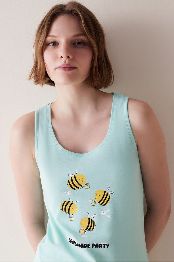 Lemonade Party Mint Şortlu Pijama Takımı - 2